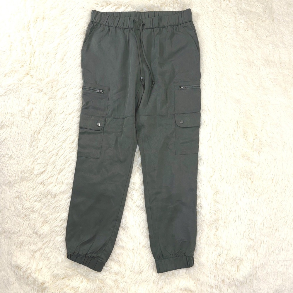 Banana Republic Cargo Joggers Women Small Olive Green Lyocell Utility Pants